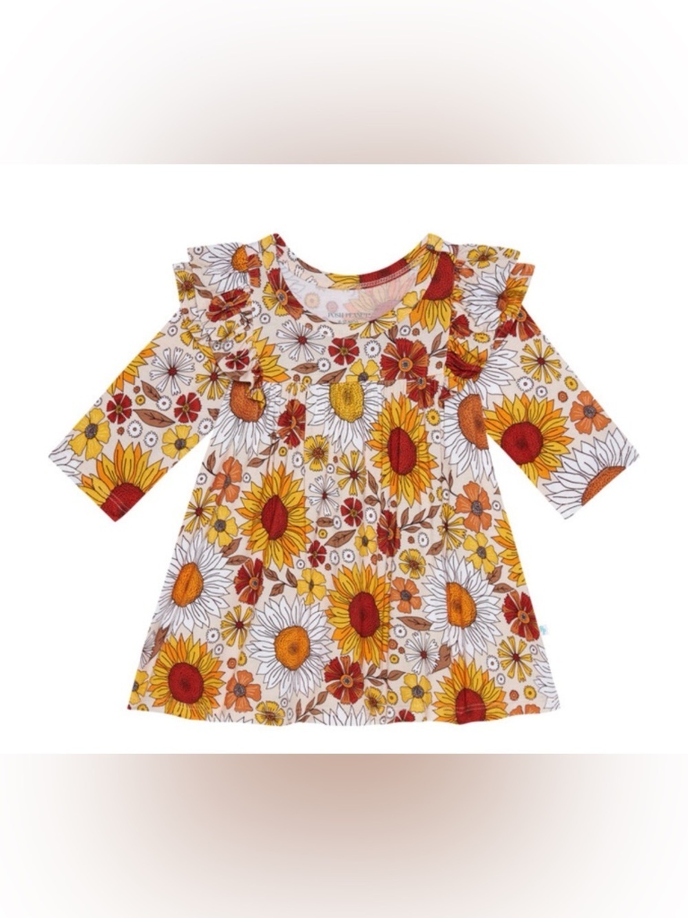 Posh Peanut Goldie Dress 12-18M Bamboo Flutter Sleeve Floral